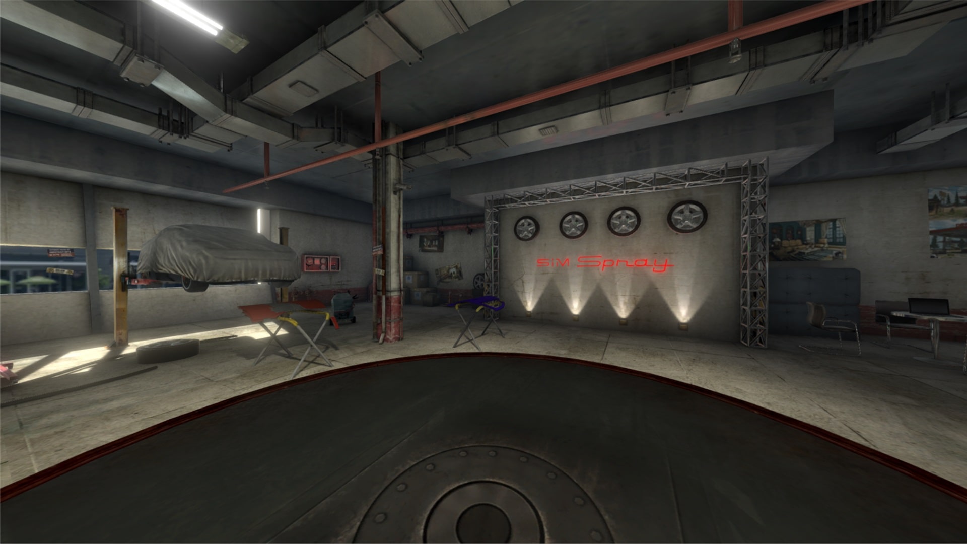 Environment Mechanic Garage Simulateur de machine à couper le bois