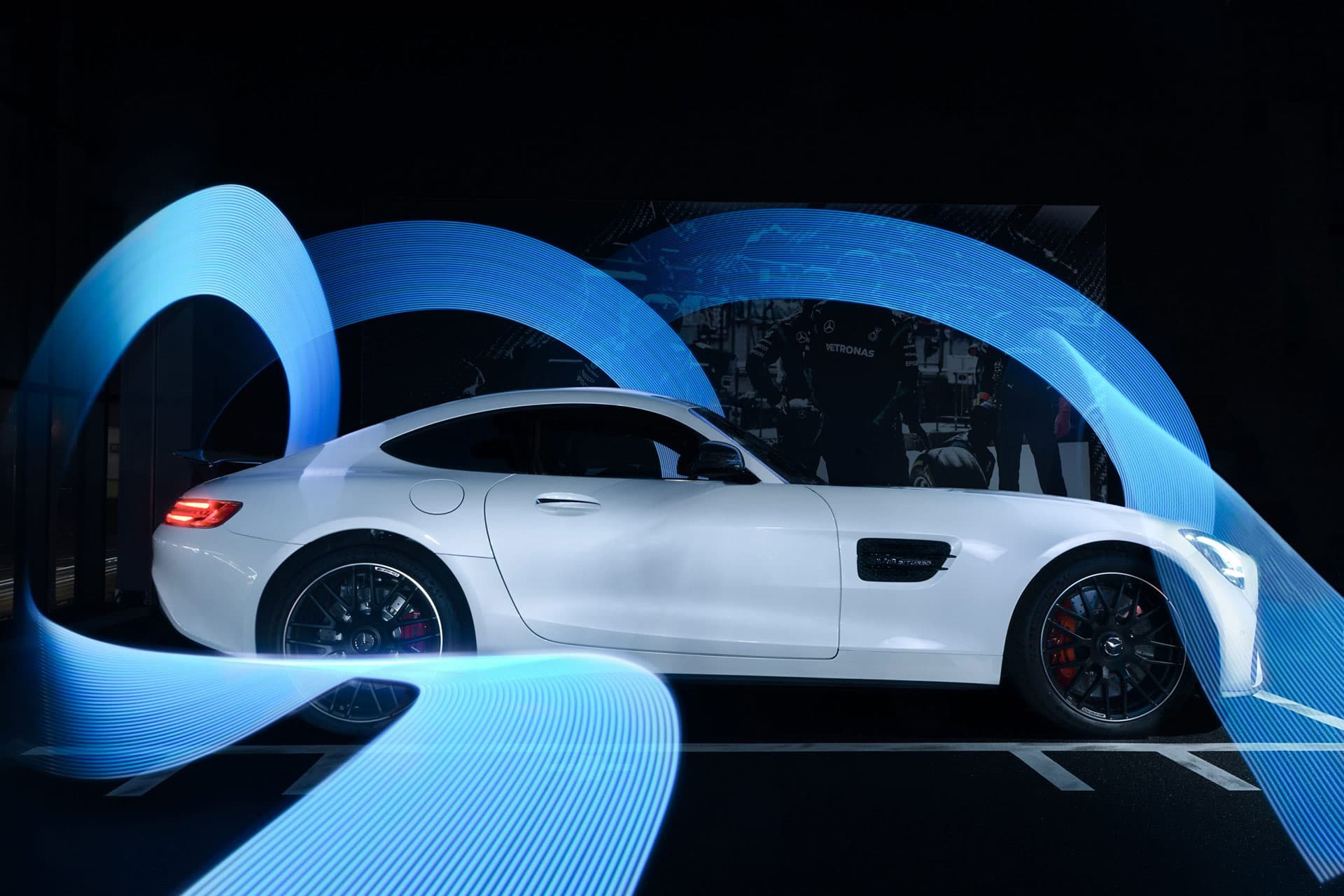 Voiture jeu lumiere bleu Voiture jeu lumiere bleu